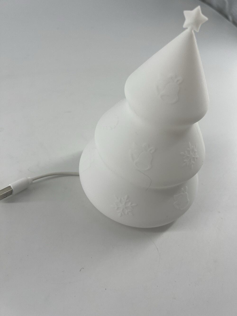 Squishy Tree Christmas Decoration White Changes Multicolor Modd Light Holiday